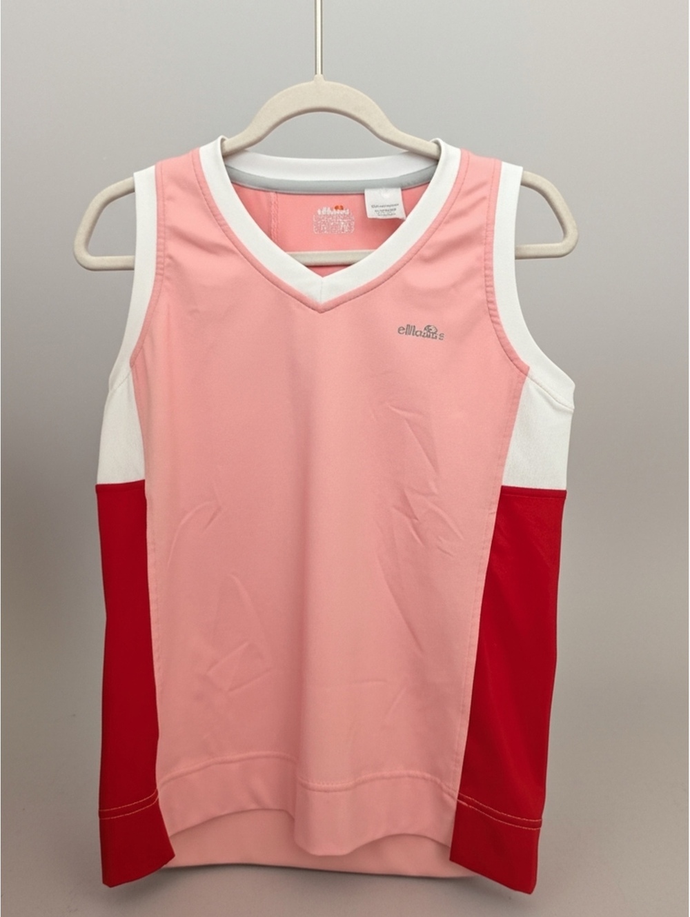 Ellesse Tennis Tank Top Tenniscore Blokette Pink Red Colorblock Jersey M